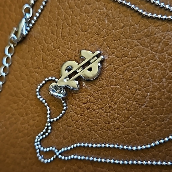3/$30 VTG Dainty Pastel Rhinestone Dollar Sign Chain Necklace - Picture 4 of 4